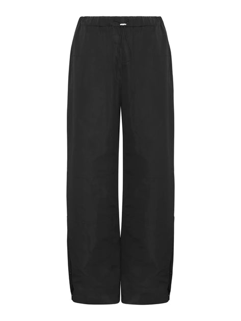 Jent Louis】Parachute Tuck Pants black S Men s Black Fashion Track