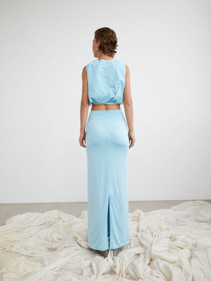 08 Straight Line Skirt | Iris Blue