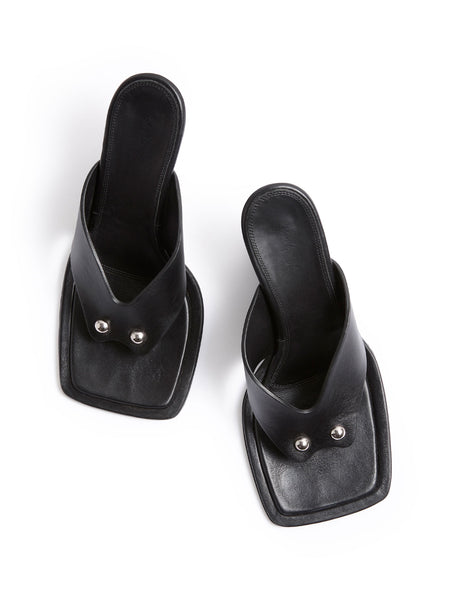 Leather Black Wedge Sandals Dune Koala T-Strap Wedges