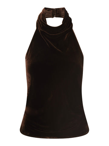 Back Wrap Top | Velour Brown