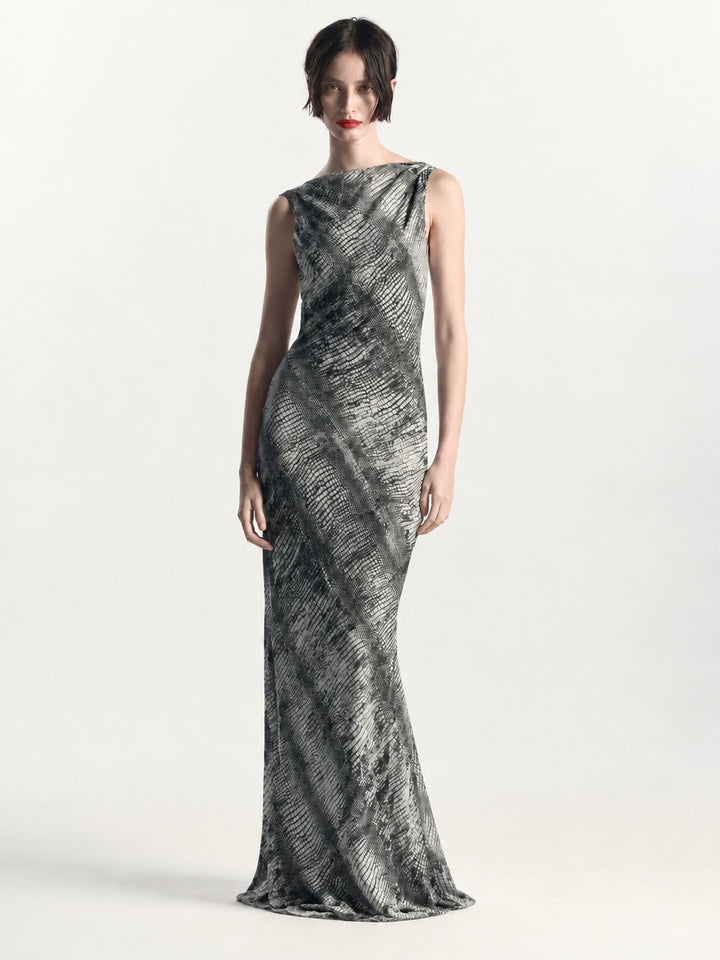 Cruz Dress | Croc Print Black