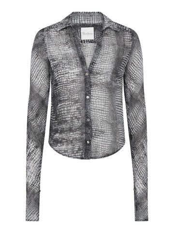 Minimalist Shirt | Croc Print Black
