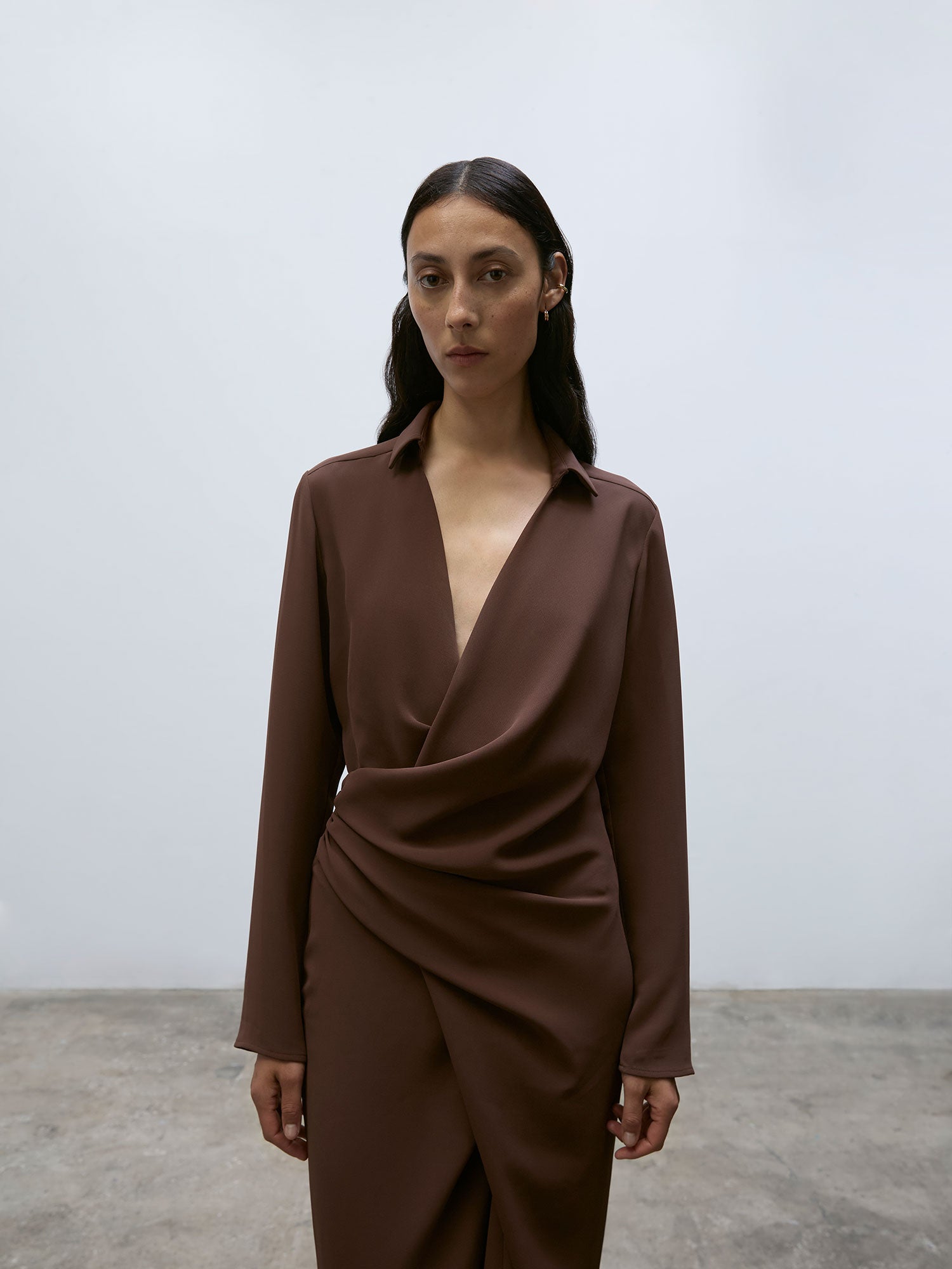 Simone Shirt Dress | Chocolate