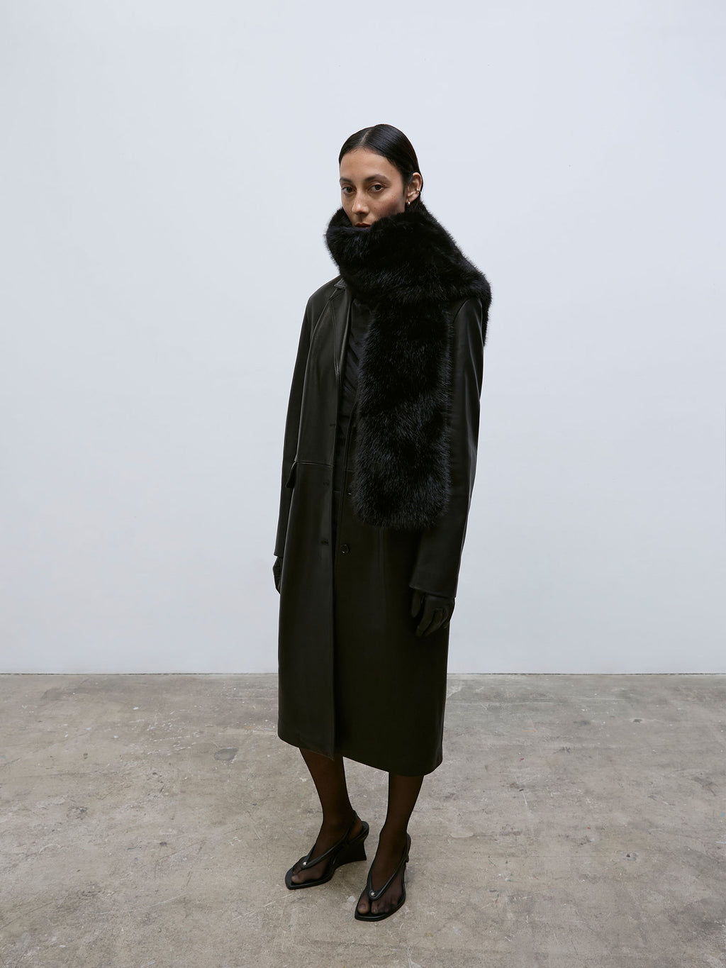 Faux Fur Stole | Black