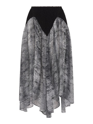 Sloane Skirt | Croc Print Black