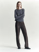 Amelia Pointelle Top | Melange Gray