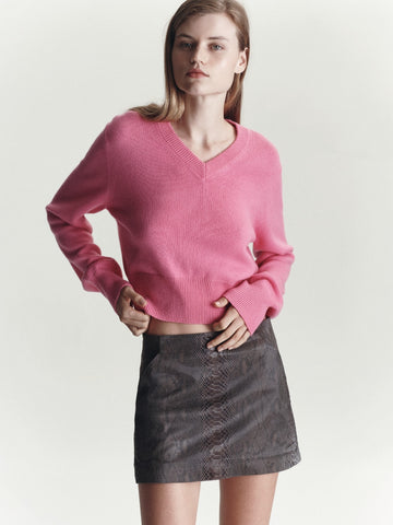 Cass Mini Skirt | Tabacco Snake Skin