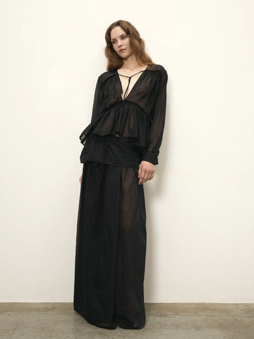 Elemental Silk Voile Skirt | Black