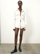 Elemental Boxy Poplin Shirt | White & Red Piping