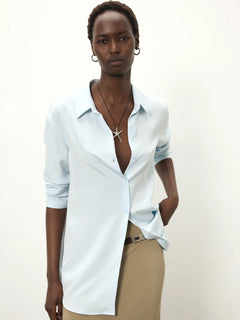 Elemental Staple Silk Shirt | Ice Blue