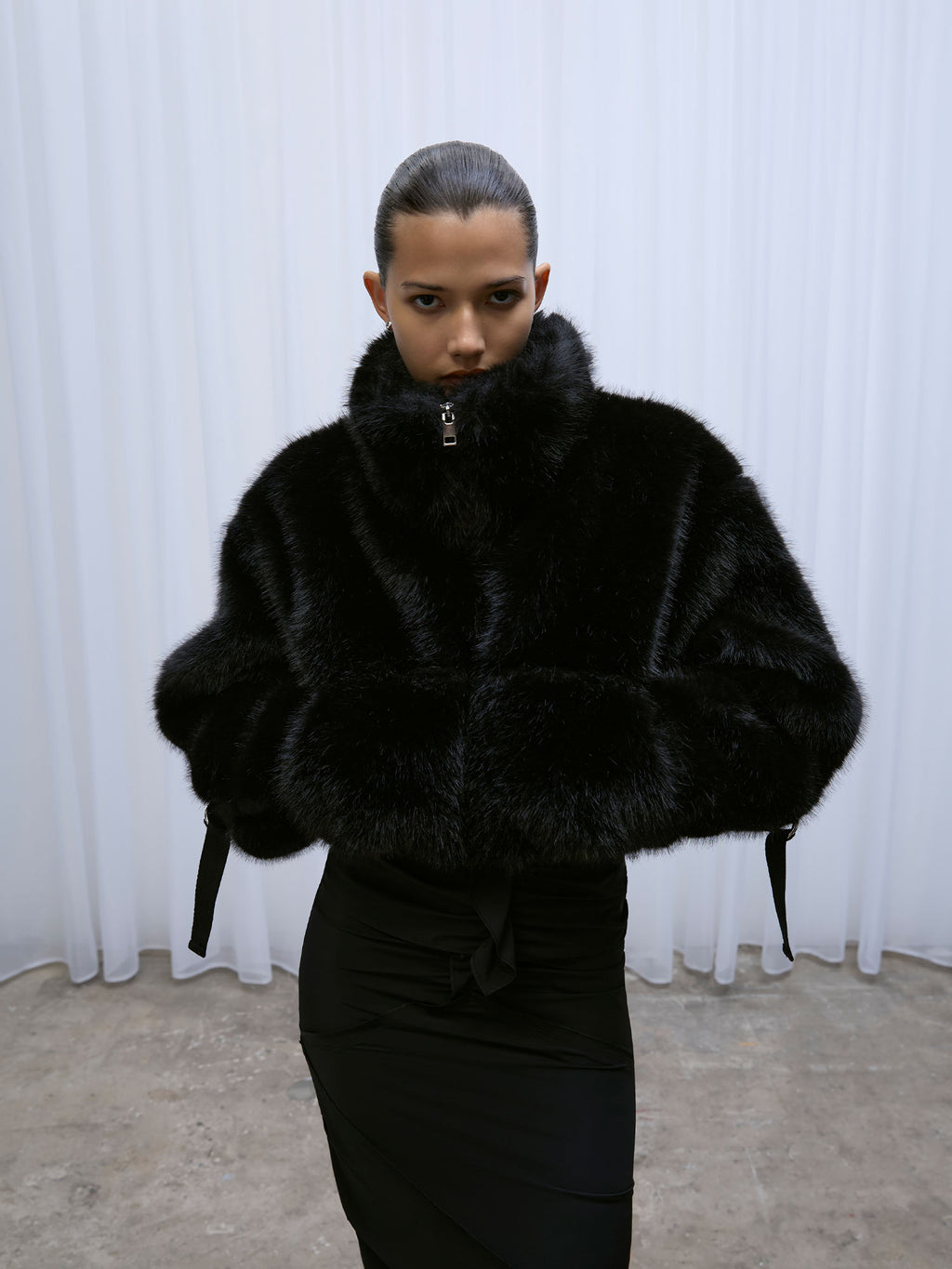 Seb Faux Fur Bomber Jacket | Black