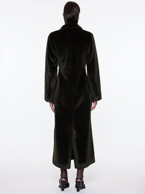 Faux Fur Coat | Deep Brown