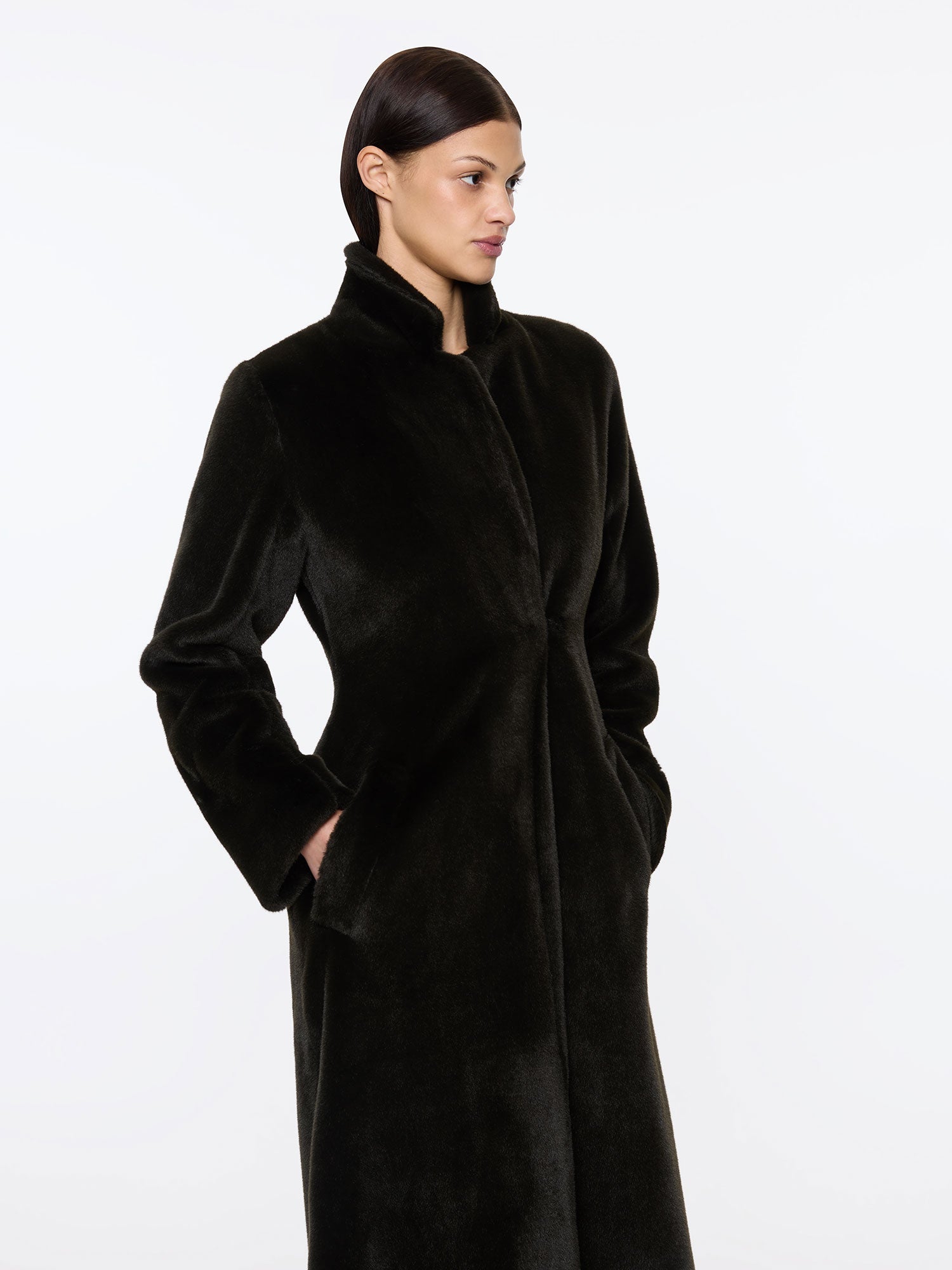 Faux Fur Coat | Deep Brown