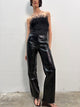 Croc Embossed Leather Pants | Black