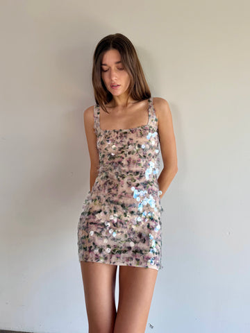 Flora Mini Dress | Pink/Green Multi