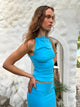Elemental Twist Singlet | Topaz Blue