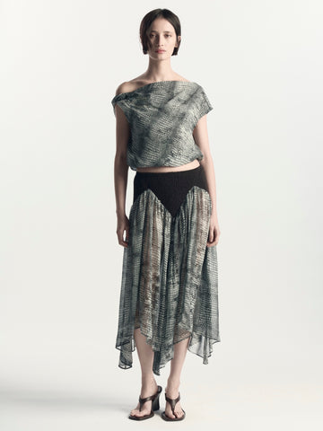 Sloane Skirt | Croc Print Black