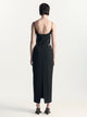 Paloma Dress | Black Croc Embossed Leather