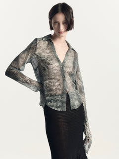 Minimalist Shirt | Croc Print Black