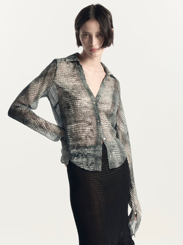 Minimalist Shirt | Croc Print Black
