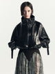 Seb Croc Leather Bomber Jacket | Black