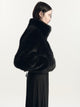 Seb Faux Fur Bomber Jacket | Black
