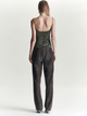 Python Leather Trouser | Tabacco Snake Skin
