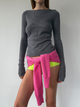 Amelia Pointelle Top | Melange Gray