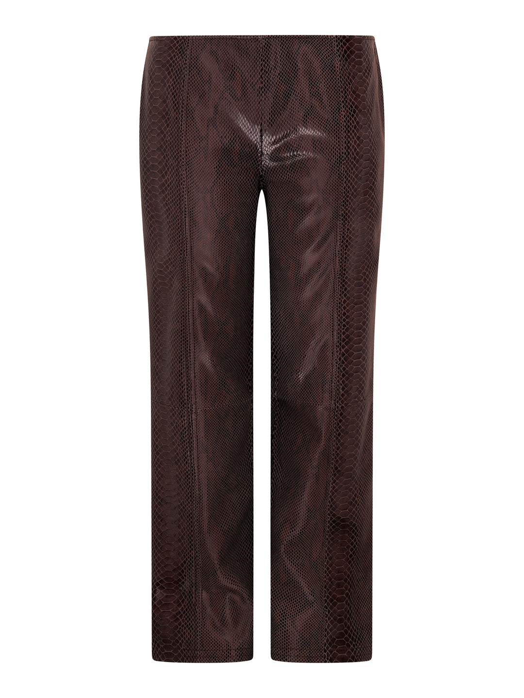 Python Leather Trouser | Tabacco Snake Skin