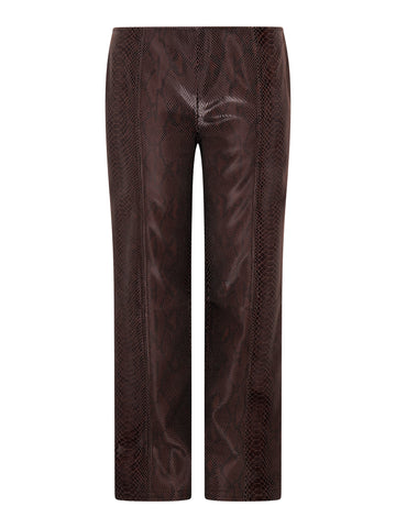 Python Leather Trouser | Tabacco Snake Skin