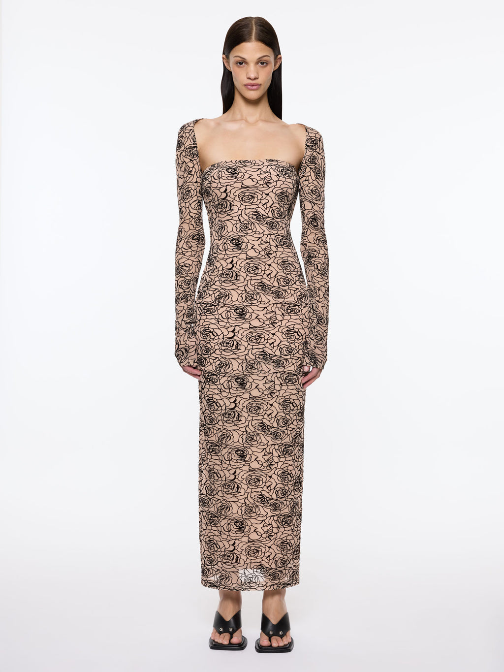 Audrey Dress | Black/Nude