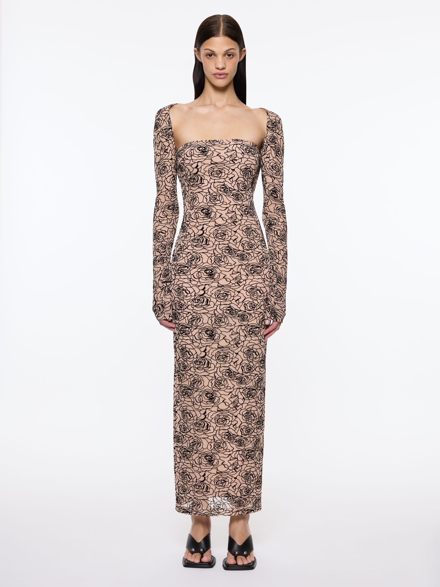 Audrey Dress | Black/Nude