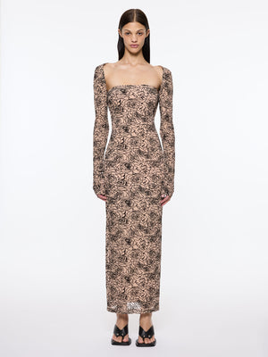 Audrey Dress | Black/Nude