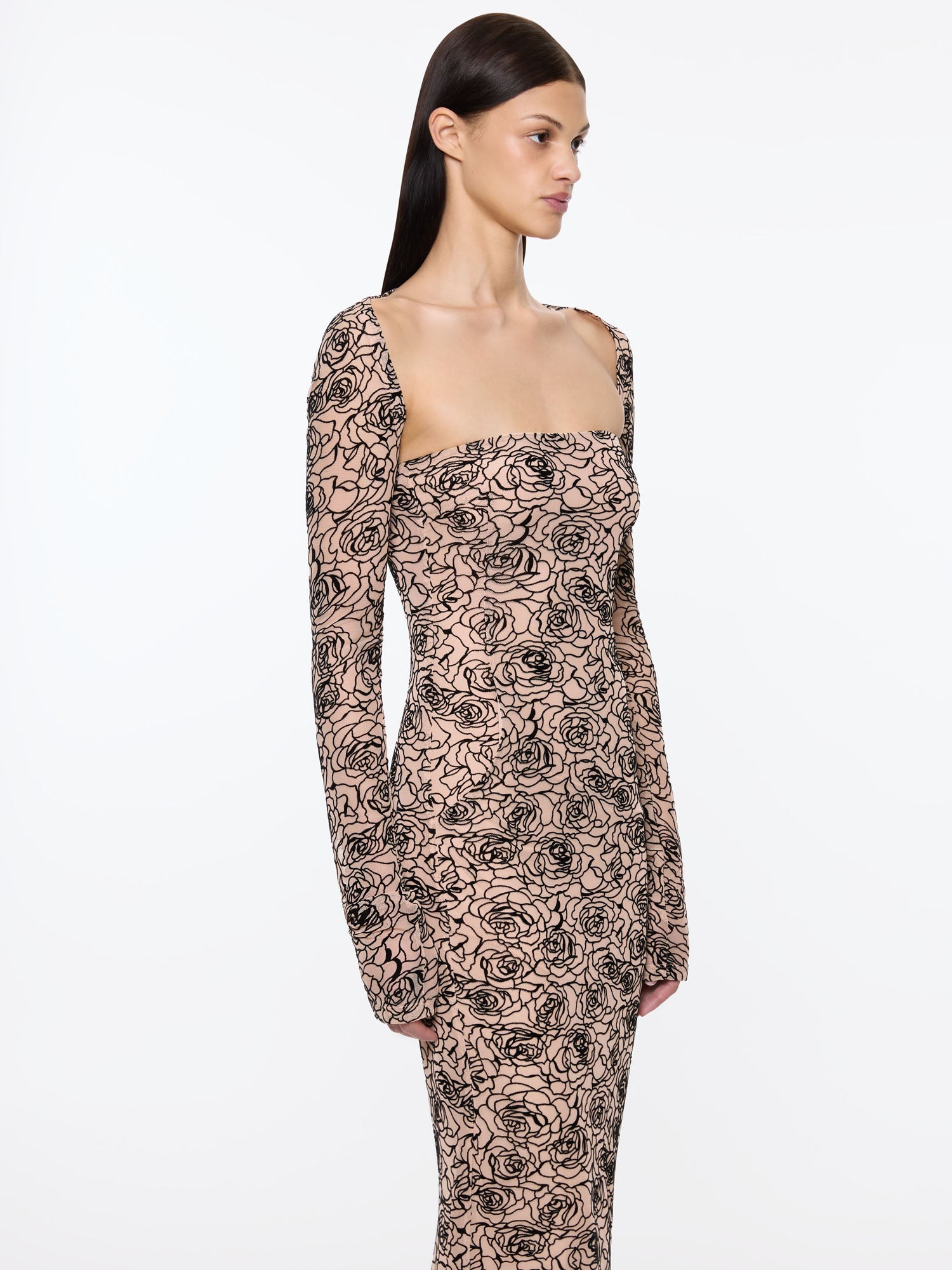 Audrey Dress | Black/Nude