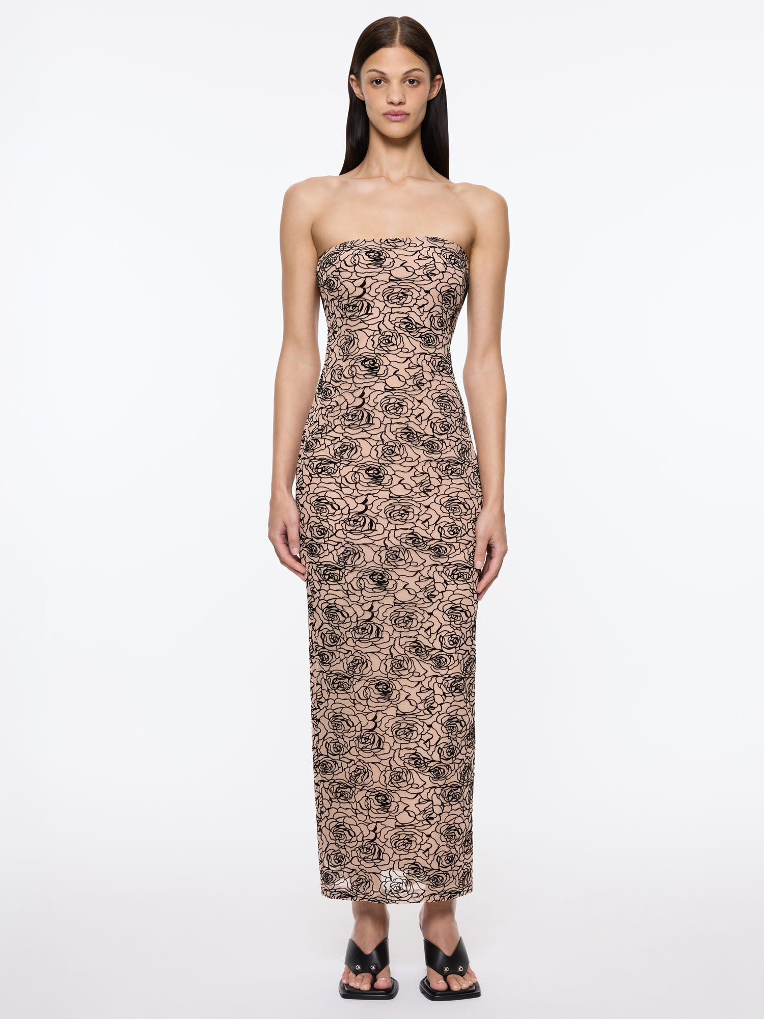 Audrey Dress | Black/Nude