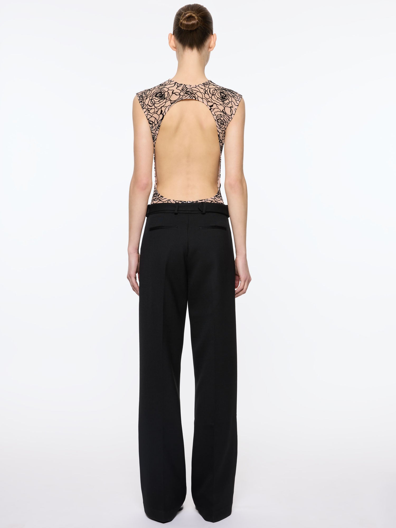 Backless Bodysuit | Rose Mesh