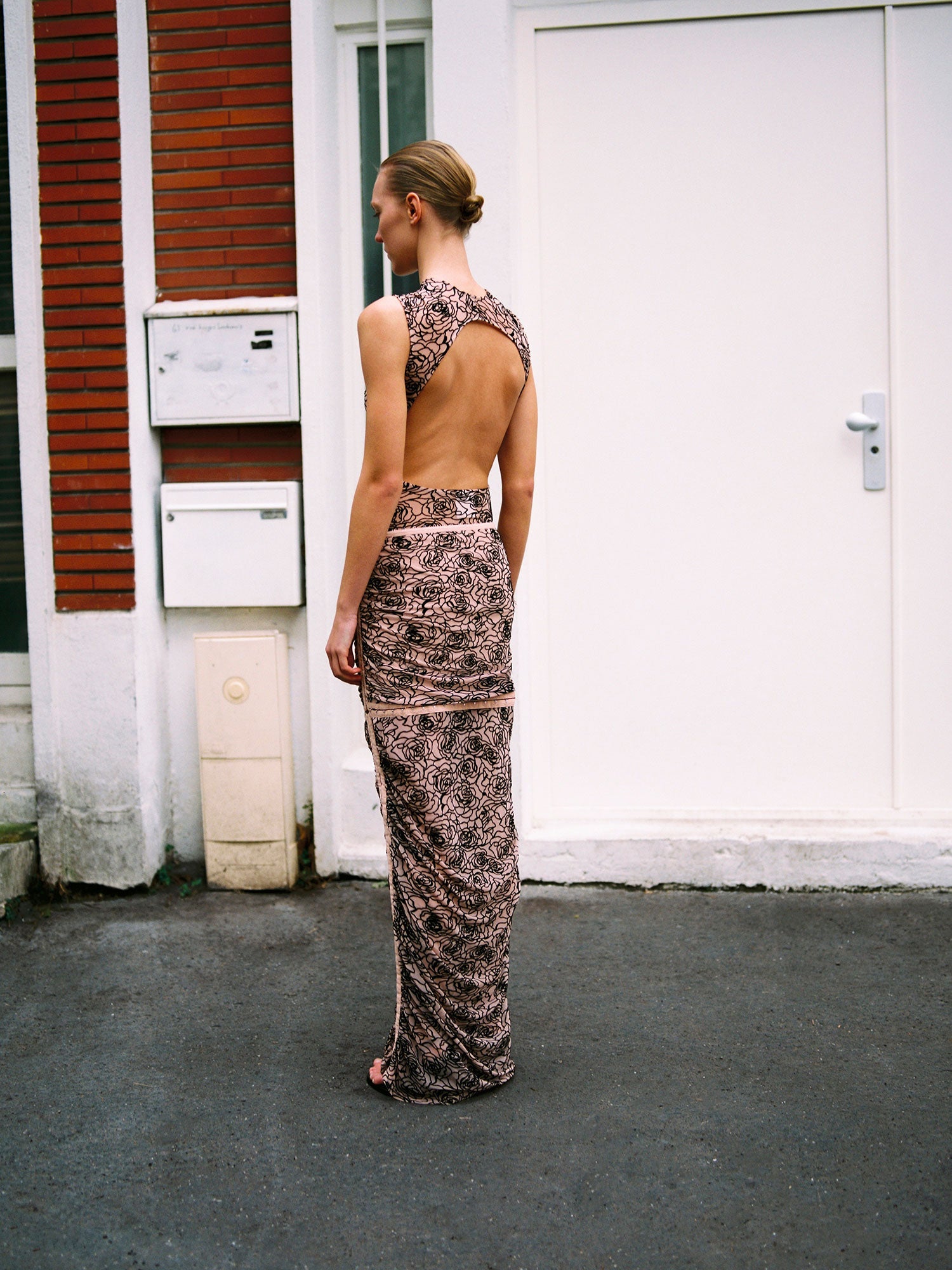 Backless Bodysuit | Rose Mesh