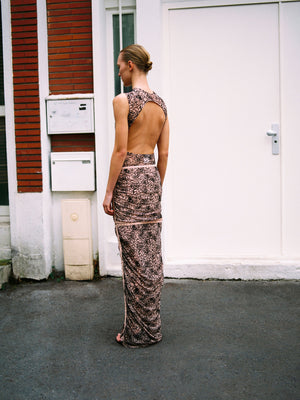 Backless Bodysuit | Rose Mesh
