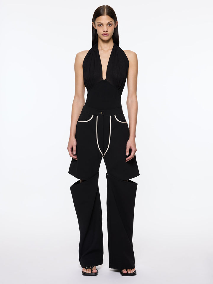 Draped Bodysuit | Black