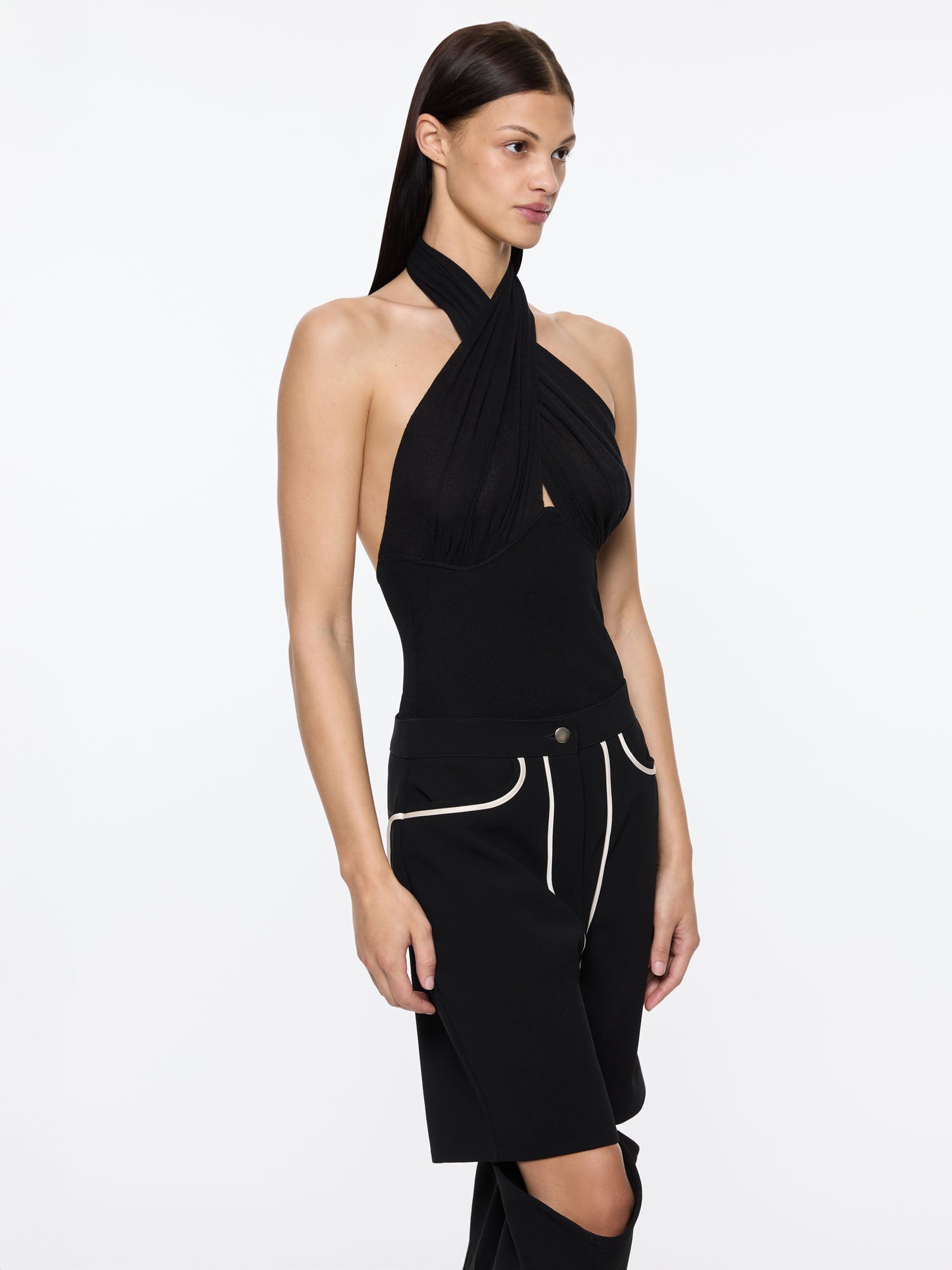 Draped Bodysuit | Black