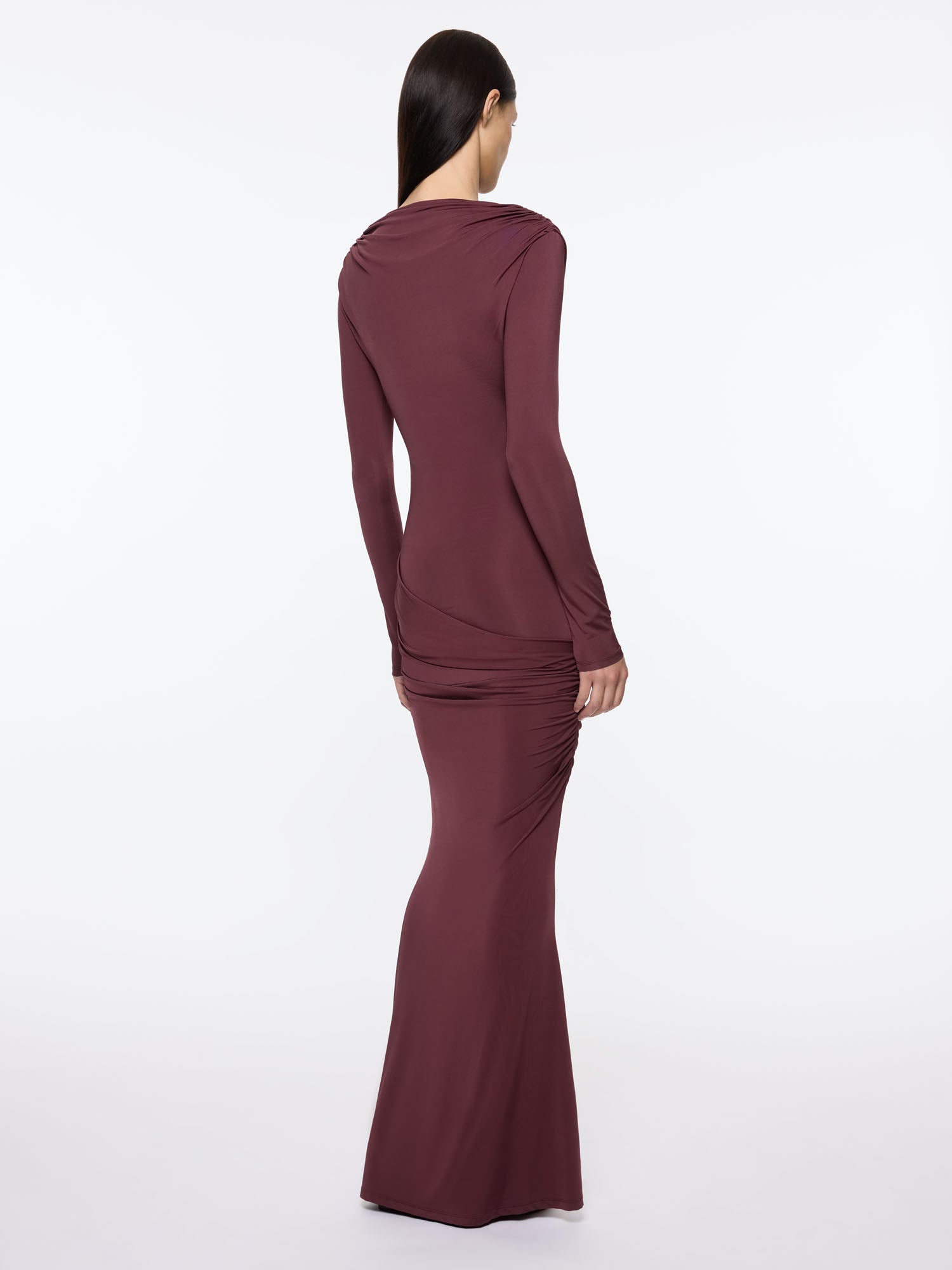 Draped Jersey Dress | Oxblood
