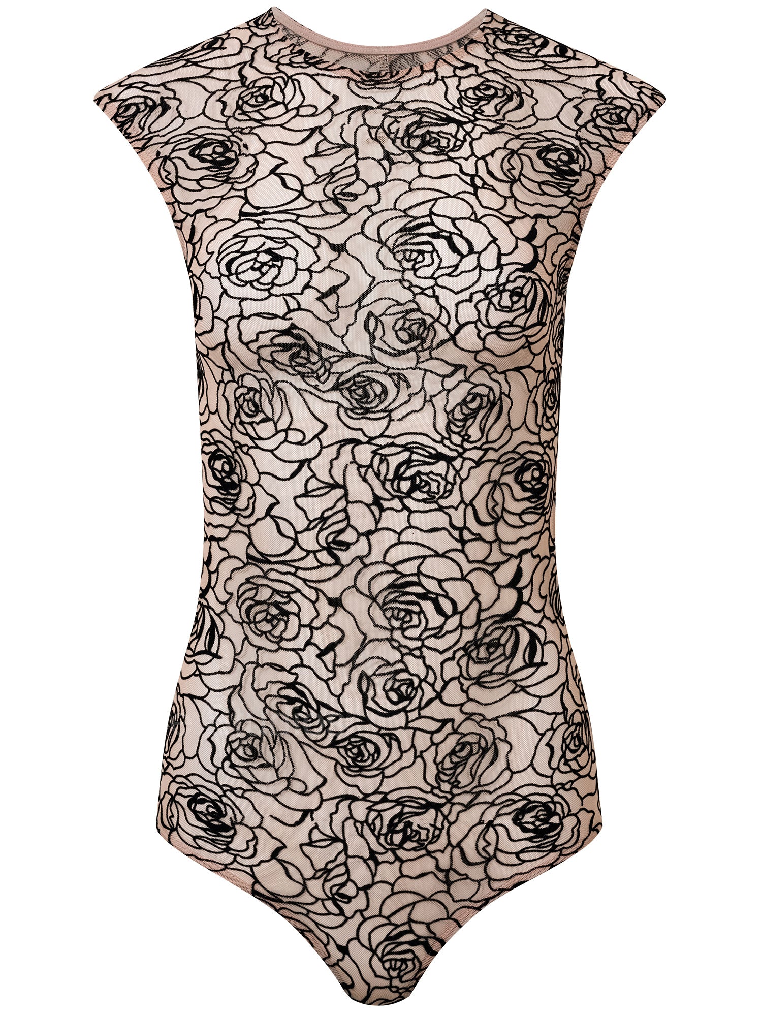 Backless Bodysuit | Rose Mesh