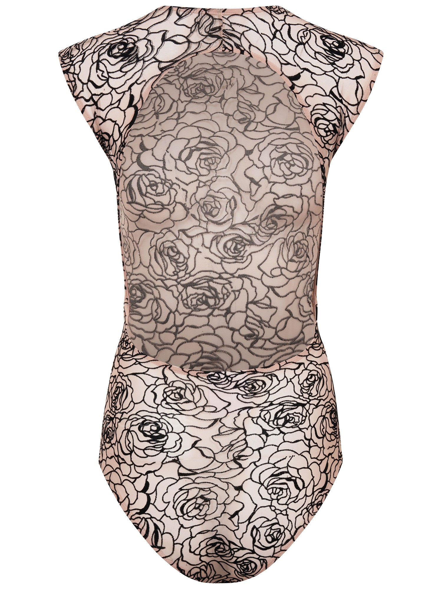 Backless Bodysuit | Rose Mesh