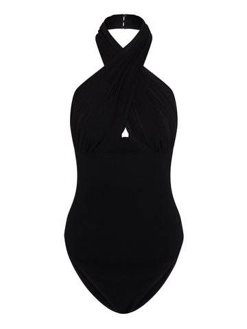 Draped Bodysuit | Black