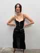 Paloma Dress | Black Croc Embossed Leather