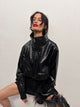 Seb Croc Leather Bomber Jacket | Black