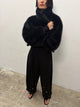 Seb Faux Fur Bomber Jacket | Black