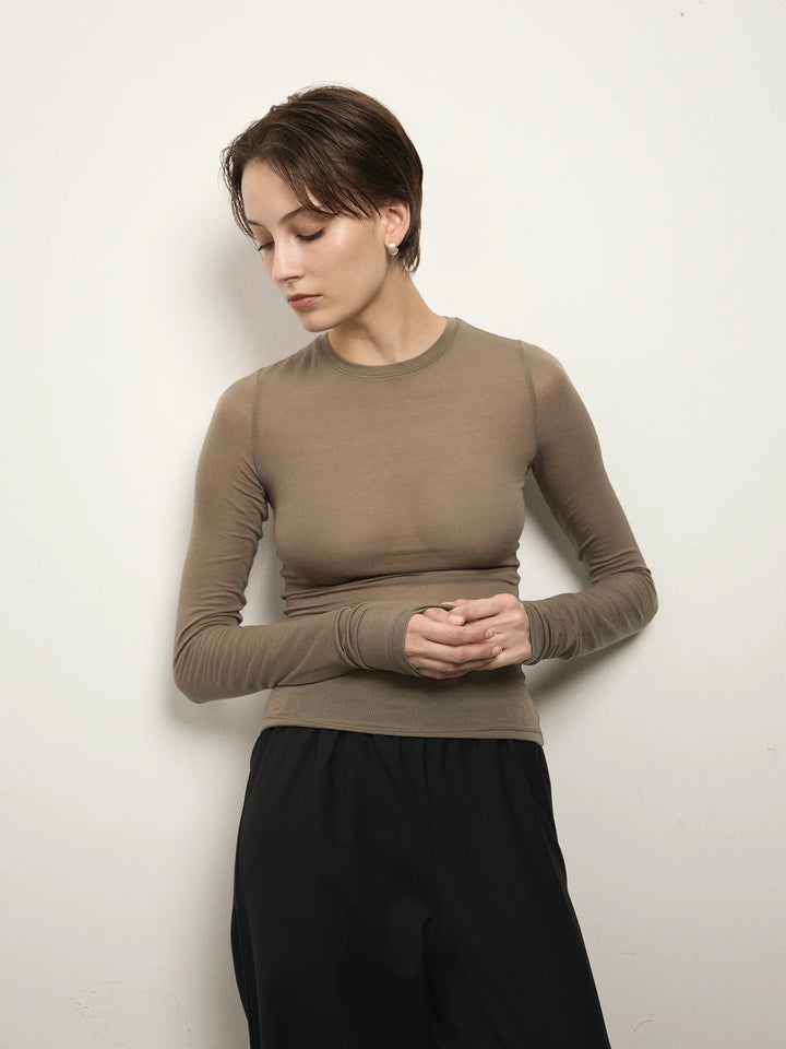 Elemental Sheer Long Sleeve | Clay