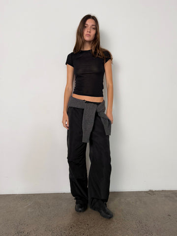 Sheer Baby Tee | Black
