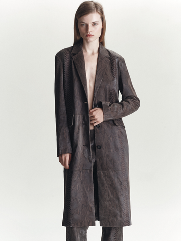 Classic Leather Jacket | Tabacco Snake Skin